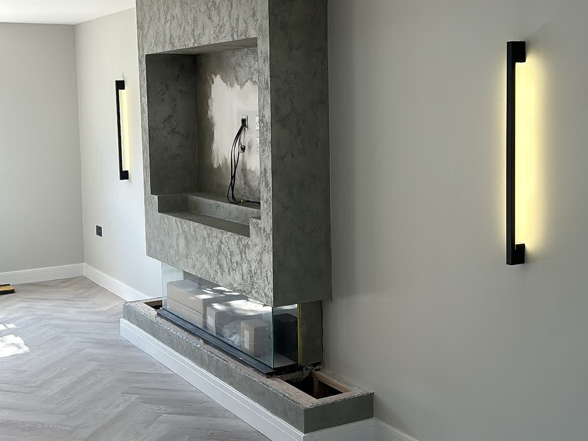 Metallic fusion: Metallic finish media wall